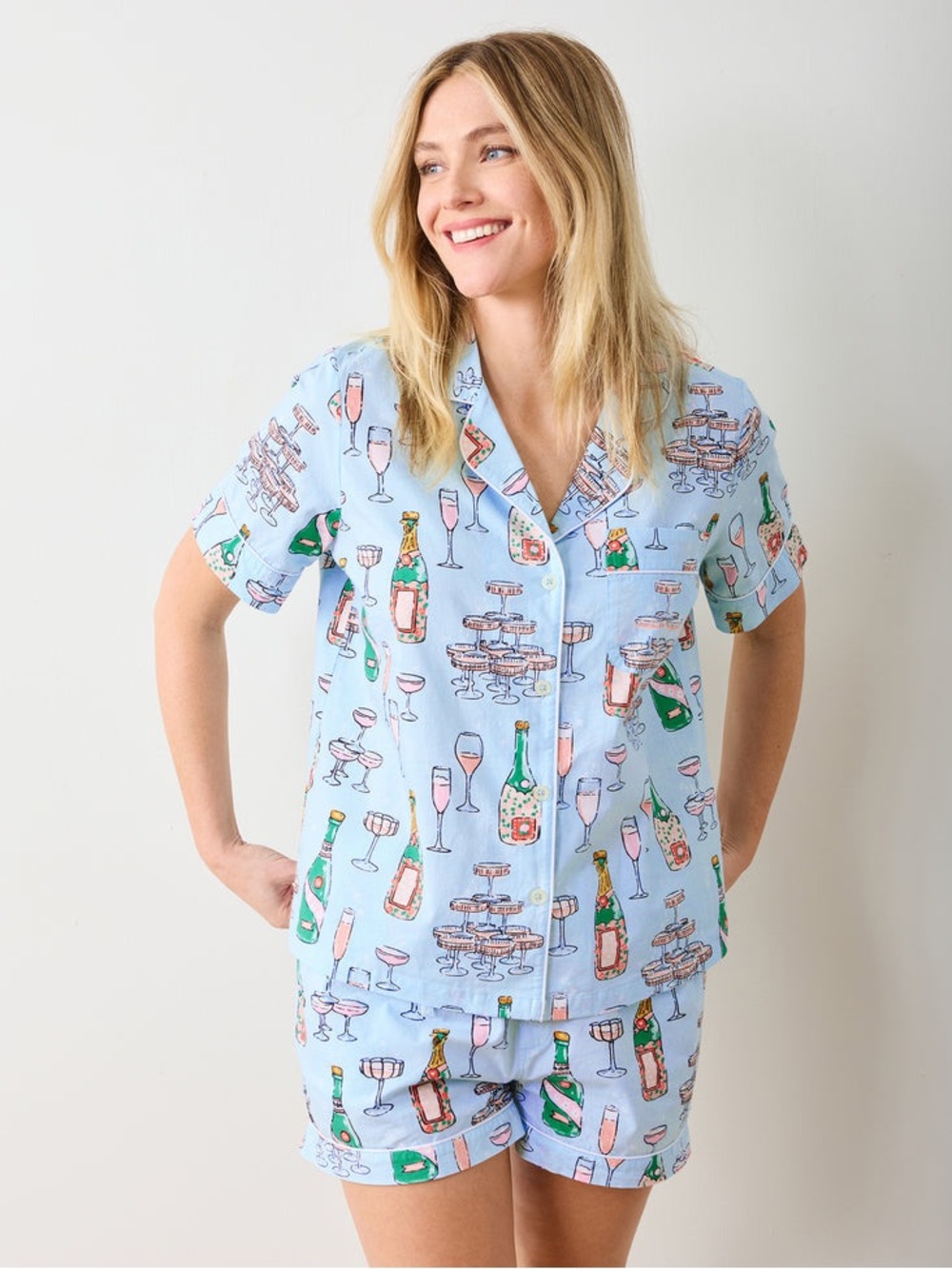 Short PJ Set in Champagne Tower large